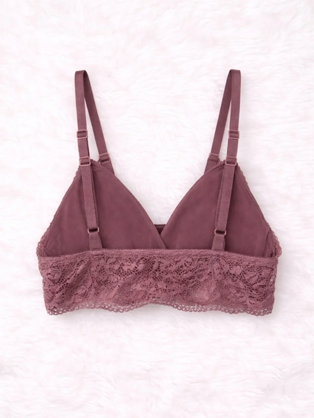 Adrienne Vittadini Lace Bralette in Mauve Brown - Picture 2 of 3